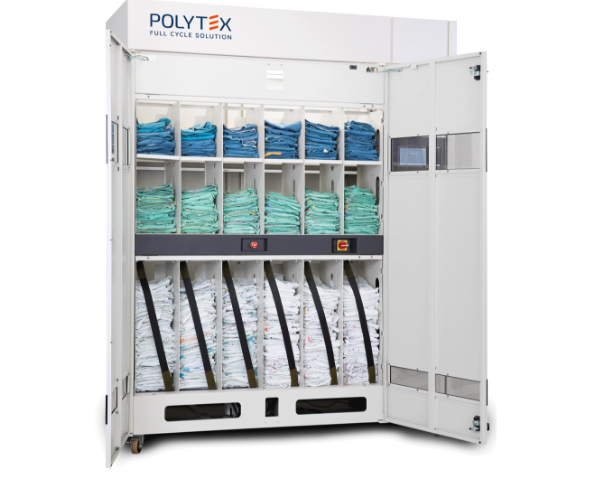 Máquina dispensadora automatizada de uniformes y pijamas quirúrgicos 24/7 para sanitarios mejorando la higiene